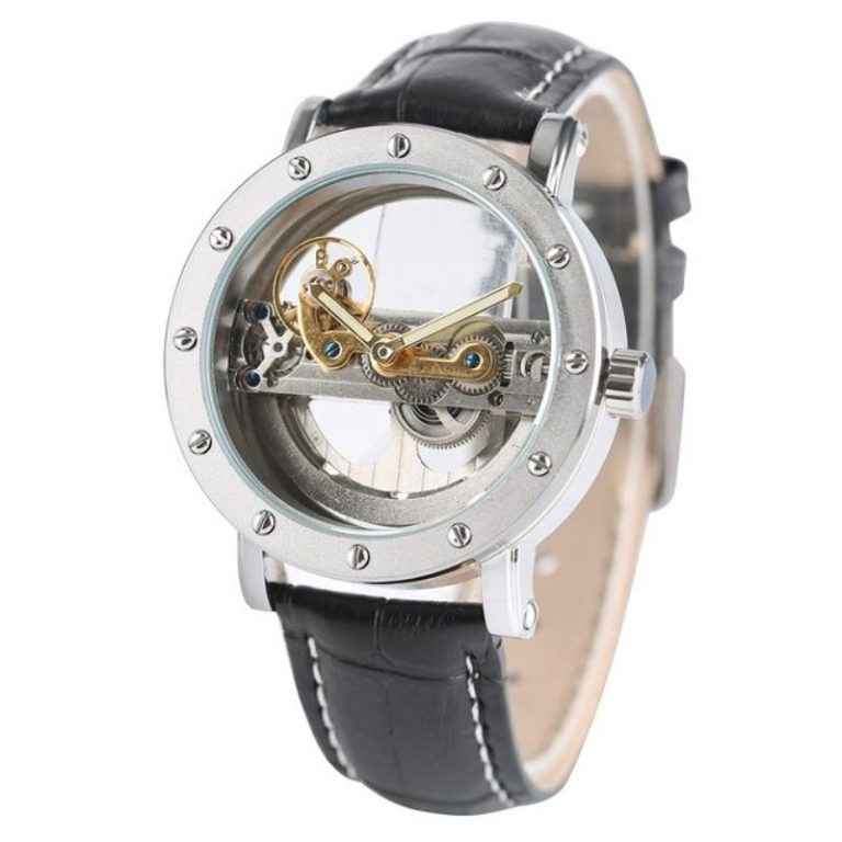 Transparant skelet horloge heren