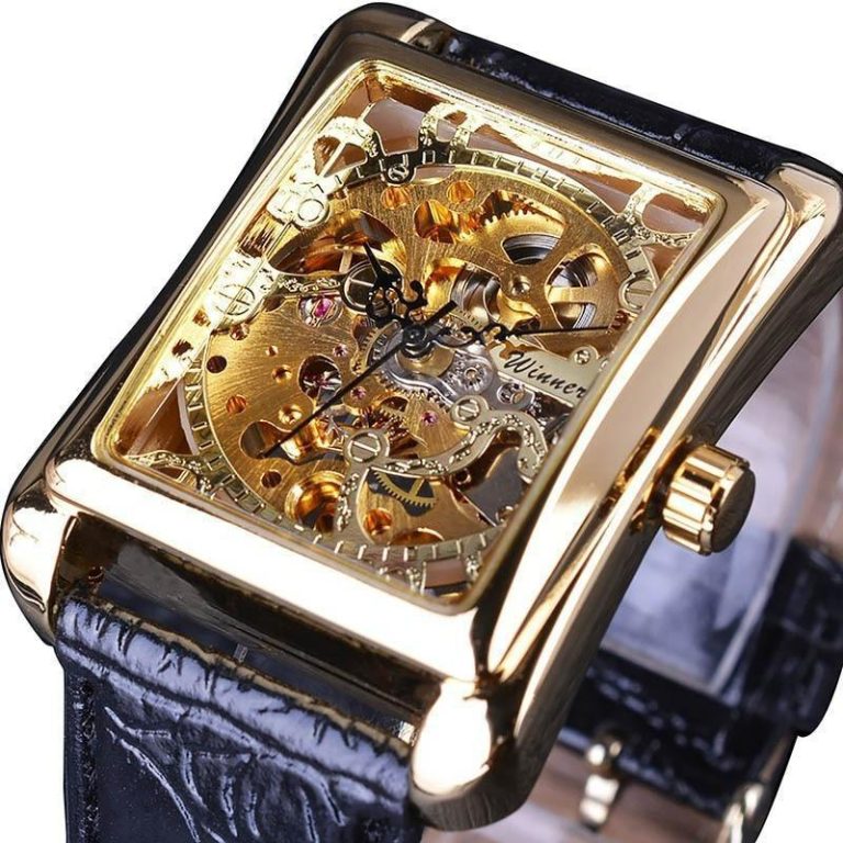Rechthoekig skelet horloge heren