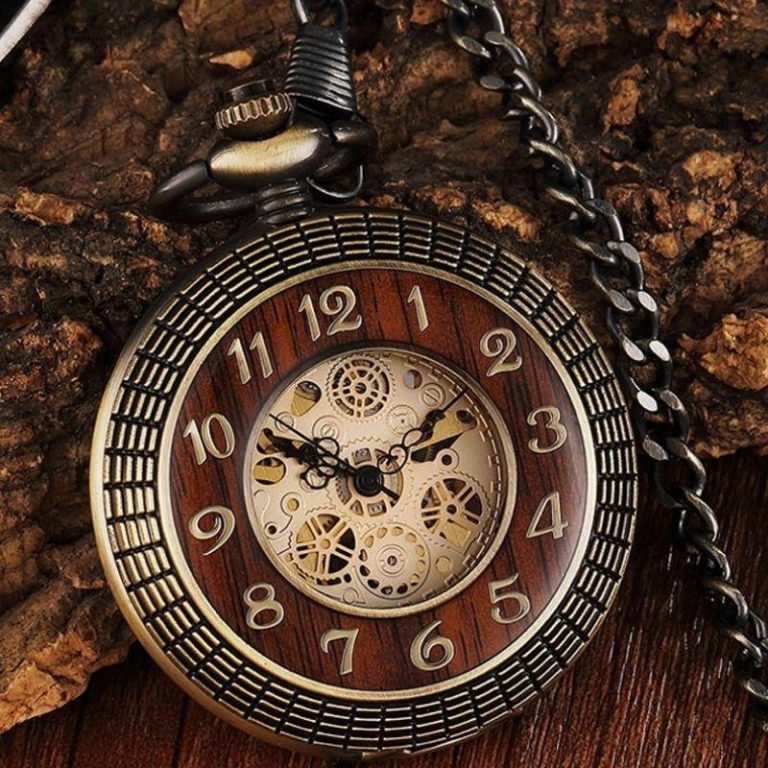 Steampunk zakhorloge zonder batterij
