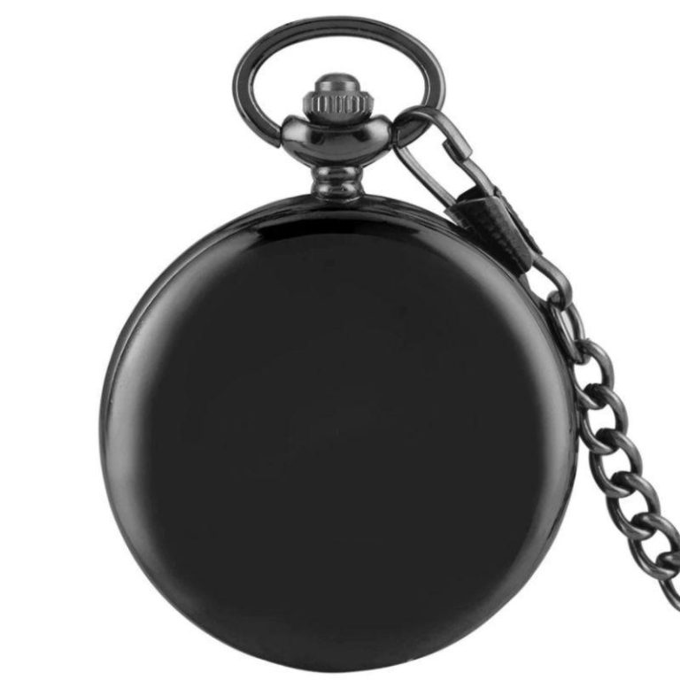 Zwart wijzerplaat zakhorloge