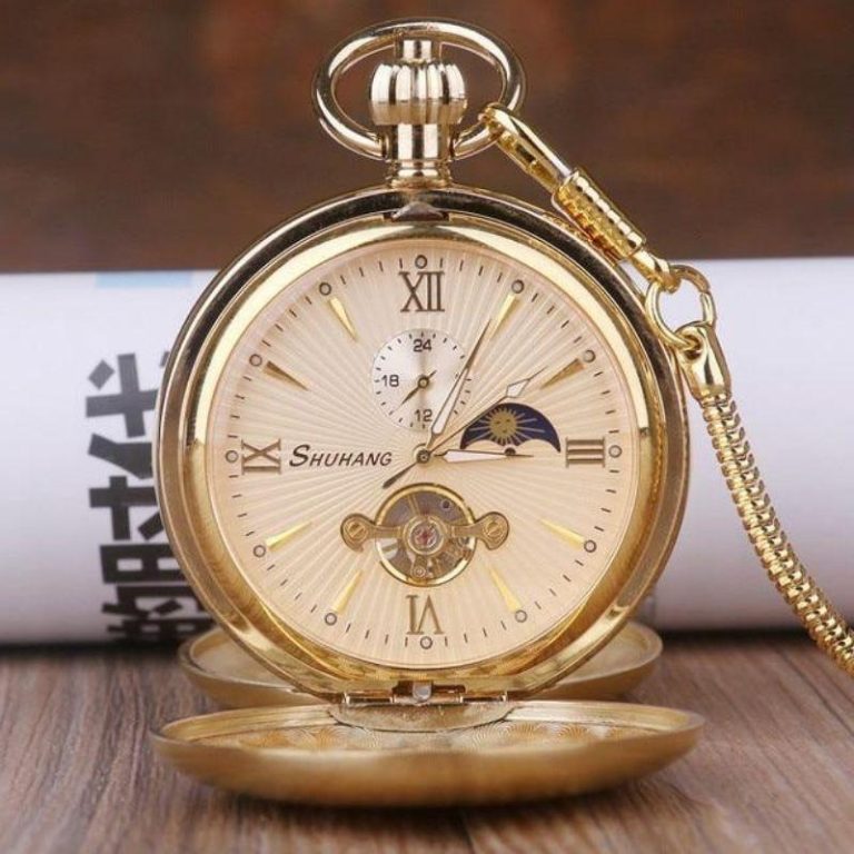 Steampunk zakhorloge met dubbel deksel