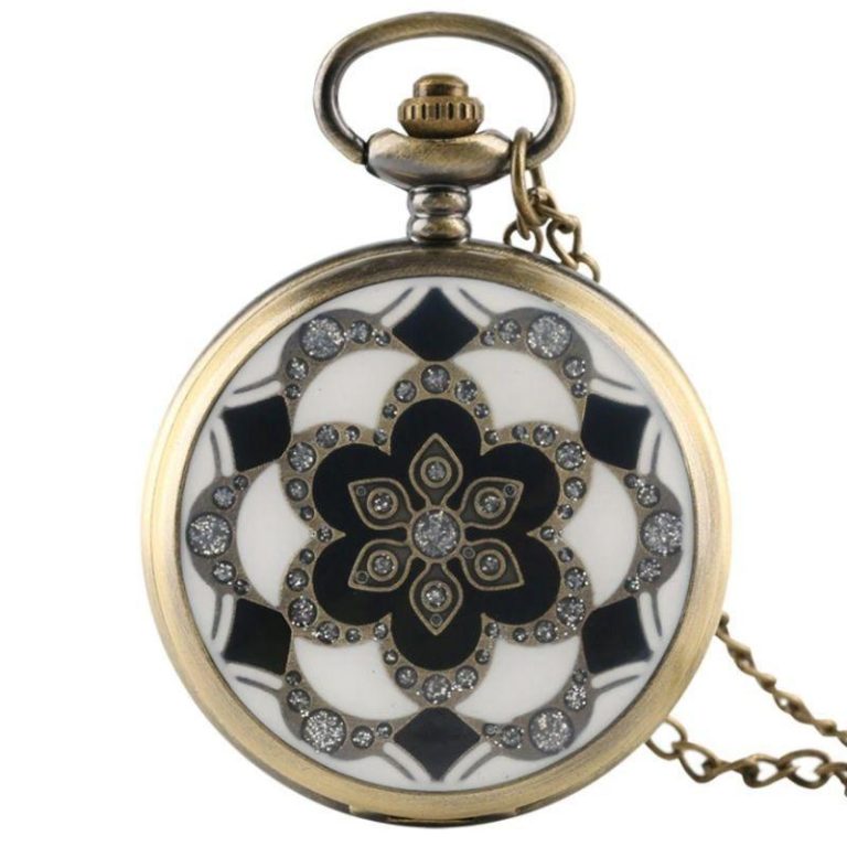 Steampunk zakhorloge met bloemen