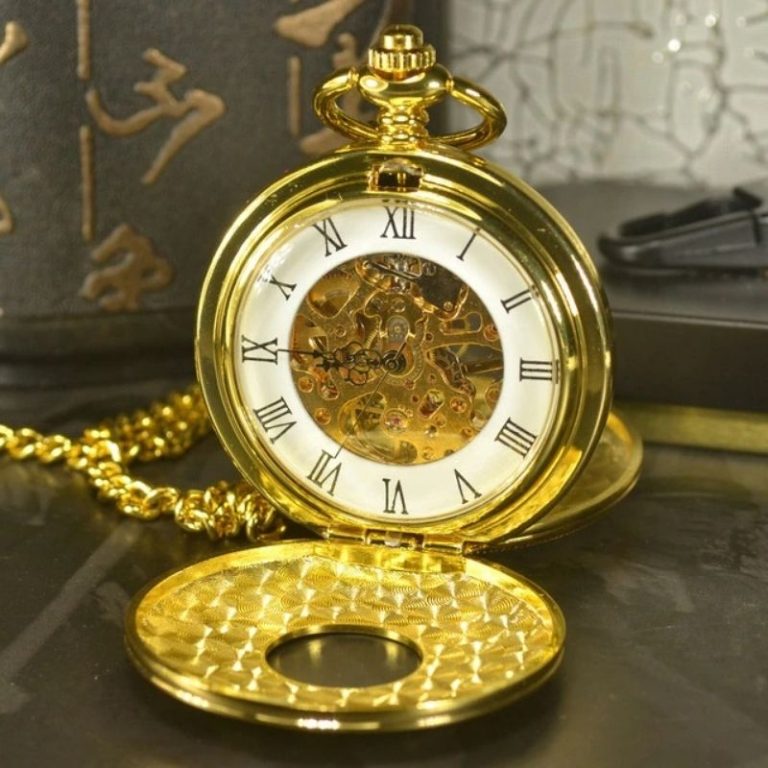 Steampunk zakhorloge dubbelzijdig