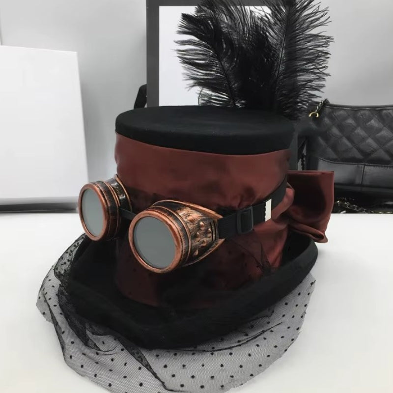 Steampunk hoed met sluier - Afbeelding 4