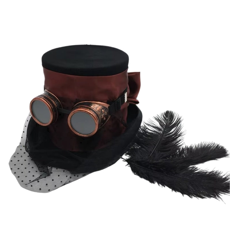 Steampunk hoed met sluier